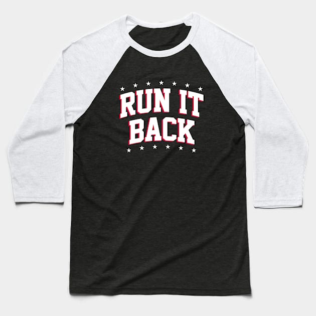 Run It Back - Blue Baseball T-Shirt by KFig21